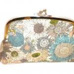 Kiss Lock Wallet With Funky Modern Floral Print -..