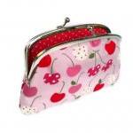 Large Coin Purse Wallet Made With Metal Kiss Clasp..