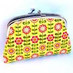 Yellow Flower Coin Purse Made With Twin Section..